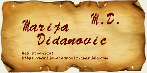 Marija Didanović vizit kartica